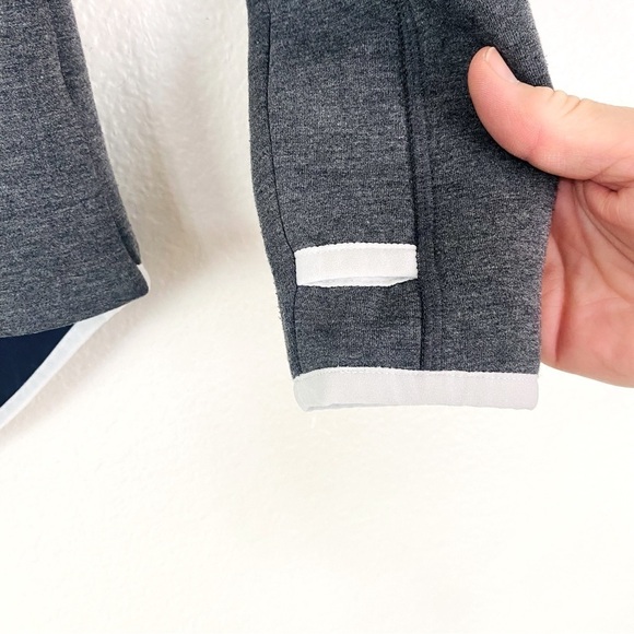 Zella Grey Full Zip Up Thumb Hole Scuba Jacket Size S - Picture 4 of 7